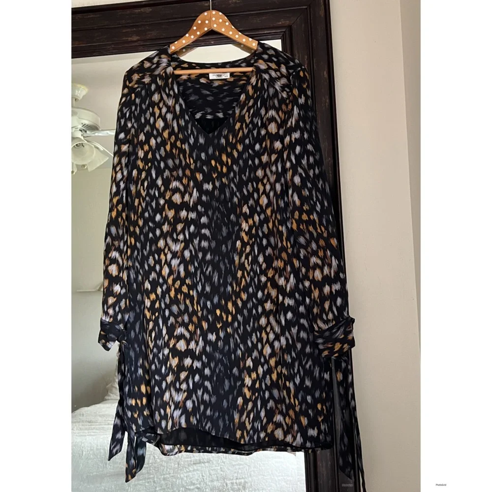 Equipment Black and Gold Patterned Dress - Picture 3 of 5